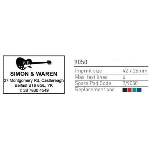Picture of CUSTOMISED RUBBER STAMP 9050 42X26MM